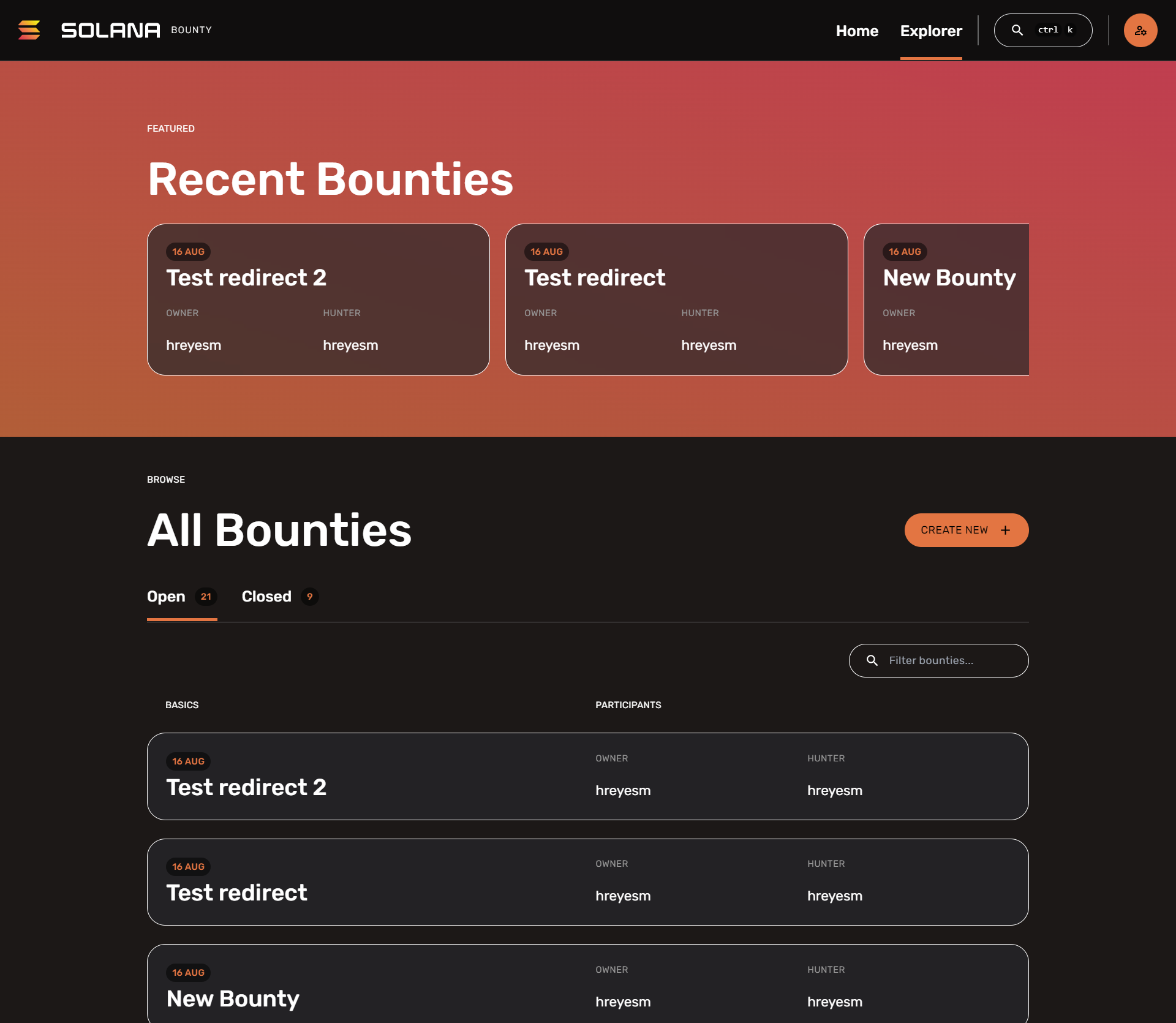 Solana Bounty Program project preview